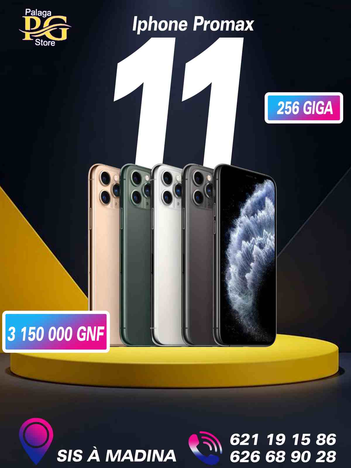 iPhone 11 Pro max, original 64/256/512 Go palagastore.com