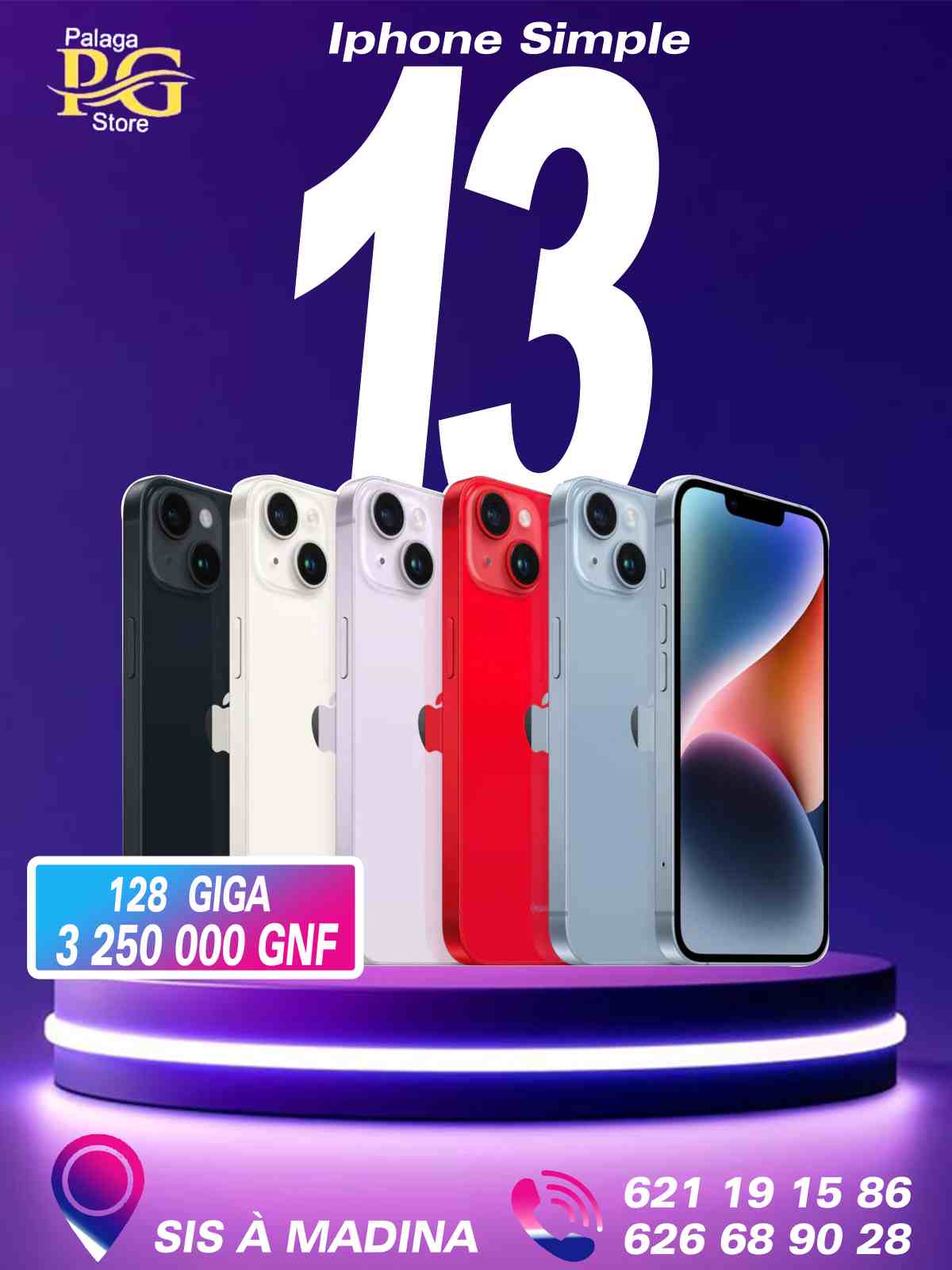 iPhone 13 simple - original, 128/256 Go palagastore.com