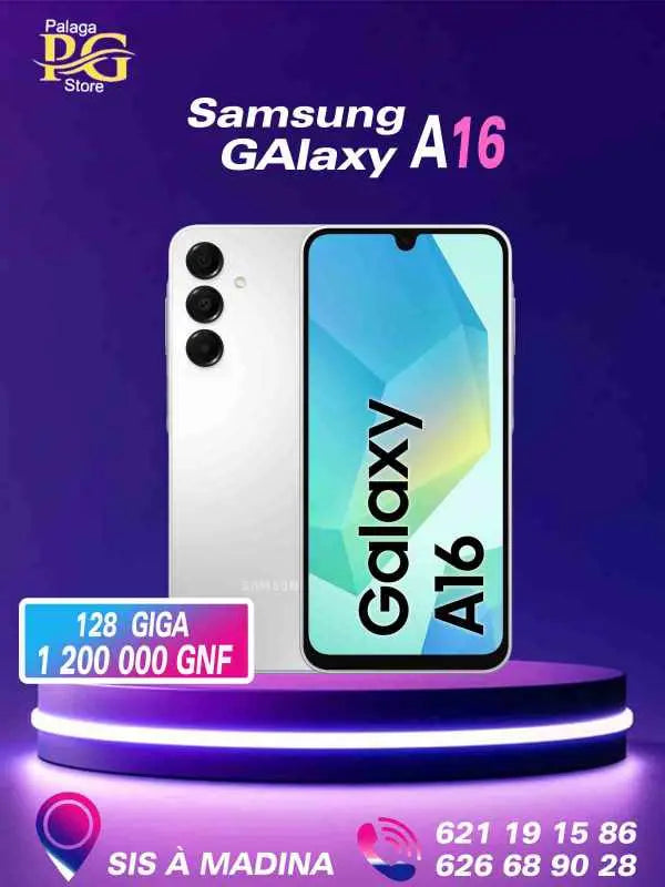 Samsung Galaxy A16 - 128 Go, Triple Caméra & Ecran HD+ palagastore.com
